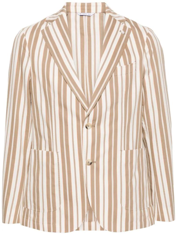 Manuel Ritz halo-stripe single-breasted blazer - Neutrals Cover