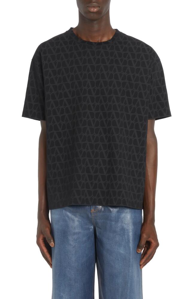 Valentino VLOGO Toile Iconographe Cotton T-Shirt in Mxm Toile Iconograph Nero Cover