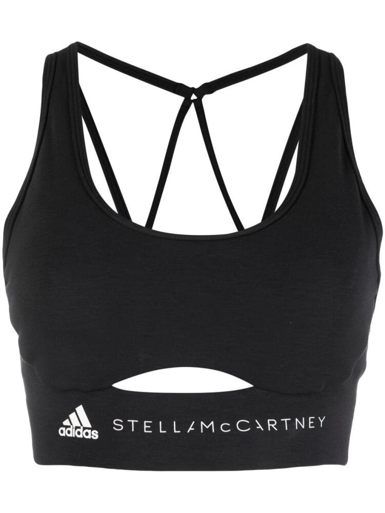 adidas by Stella McCartney logo-print bralette top - Black Cover