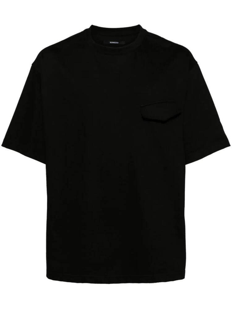 SONGZIO logo-print cotton T-shirt - Black Cover