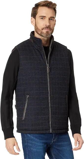 Johnston & Murphy Reversible Vest (Navy Plaid/Brown) Men's Clothing Cover