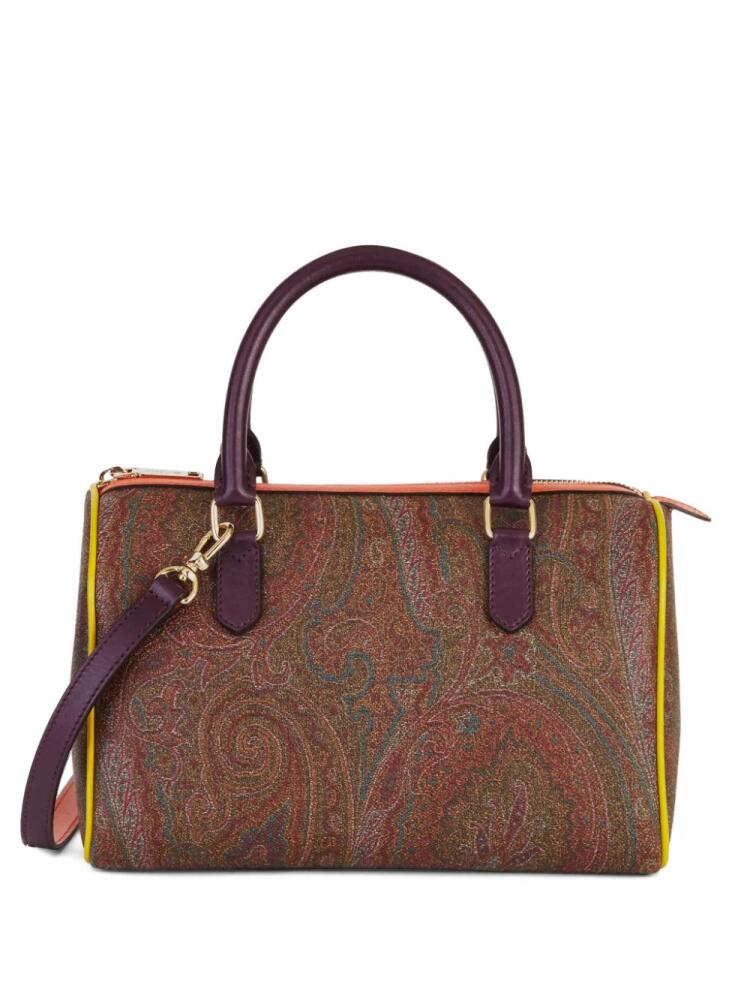 ETRO Paisley jacquard colourblock-trim tote bag - Brown Cover