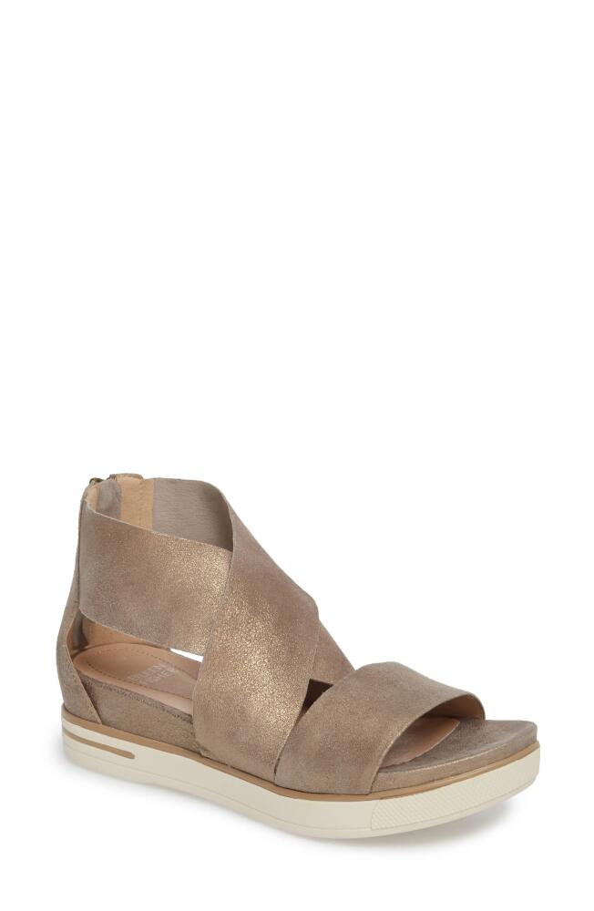 Eileen Fisher Sport Platform Sandal in Gold Metallic Suede Cover