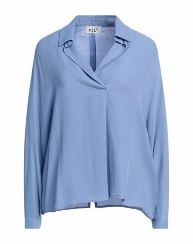 Niū Woman Top Pastel blue Acetate, Silk Cover