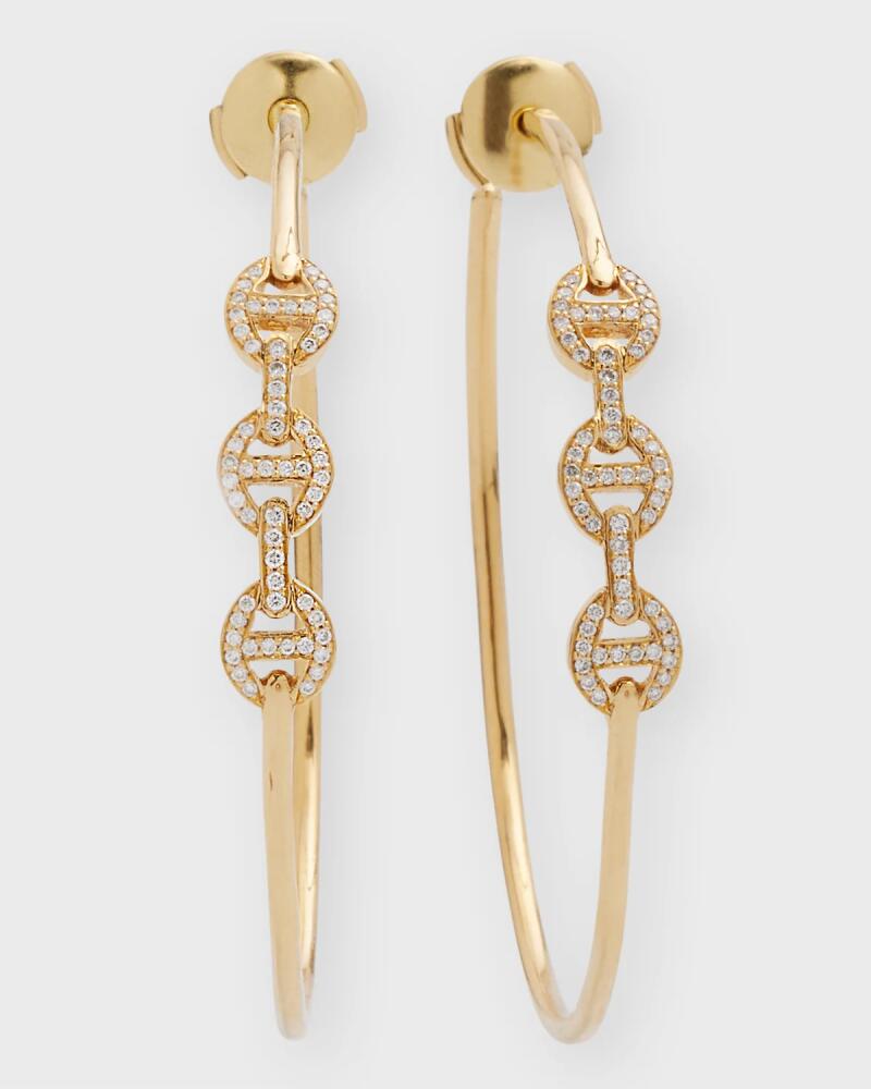 Hoorsenbuhs 18K Yellow Gold Hoop Earrings with Diamonds Cover