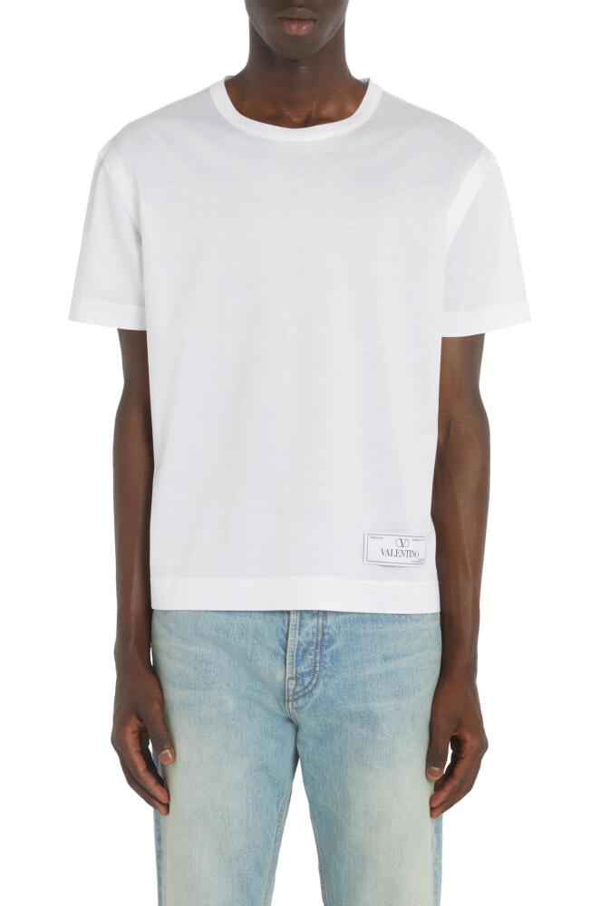 Valentino Maison Label Cotton T-Shirt in Bianco Cover