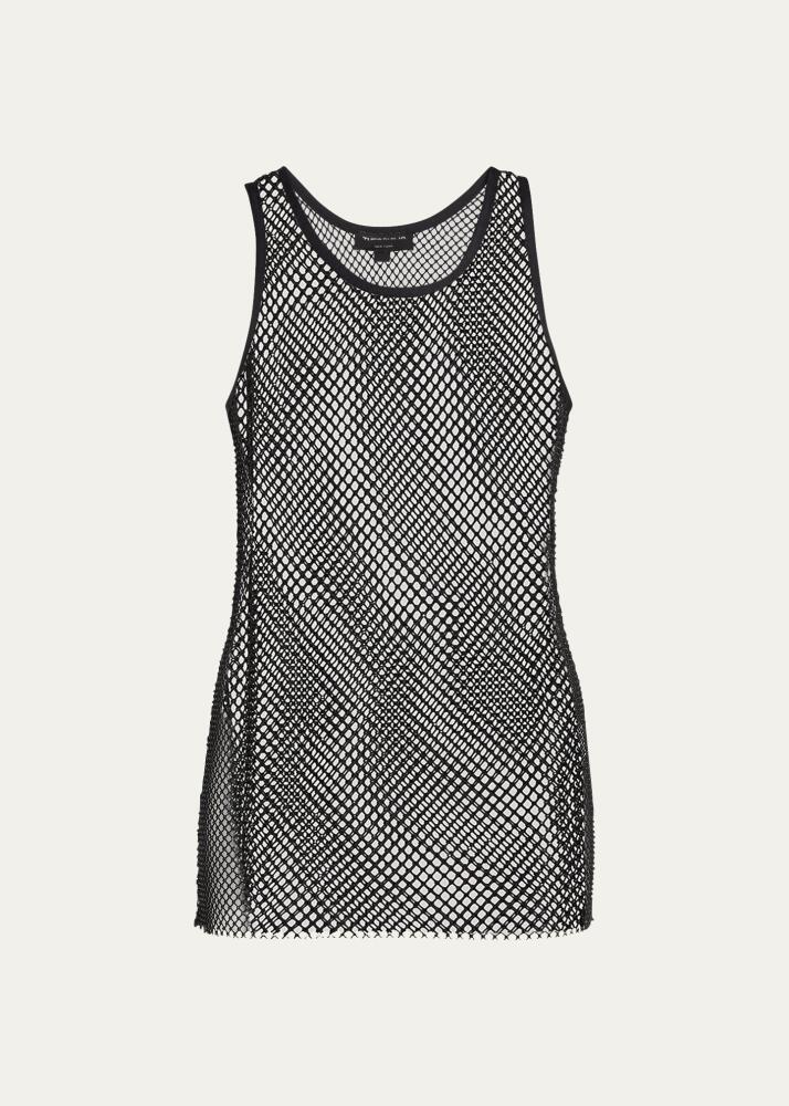 Theophilio Racerback Rhinestone Fishnet Tank Cover