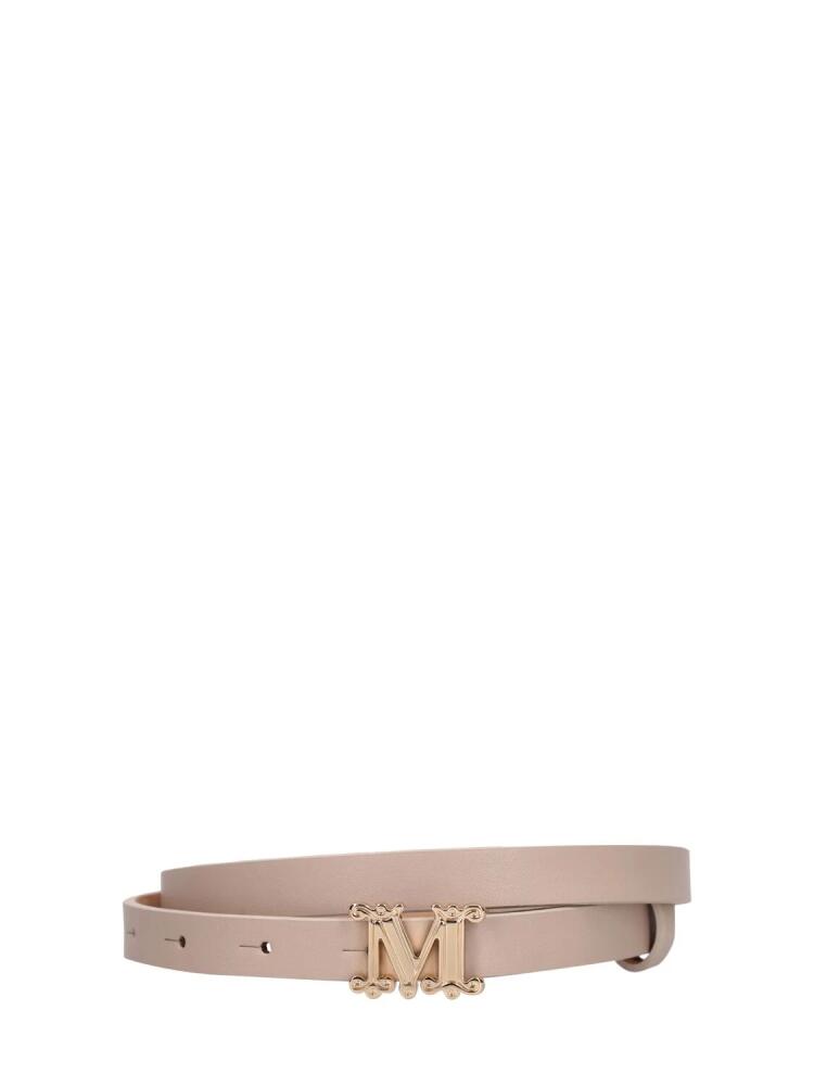 MAX MARA 1.5cm Logo Soft Leather Belt Cover