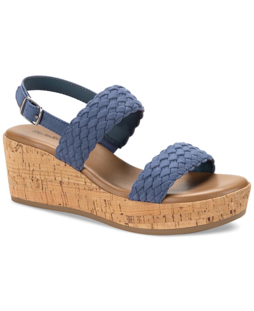 Style & Co Women's Madenaa Woven Platform Wedge Sandals, Created for Macy's - Blue Cover