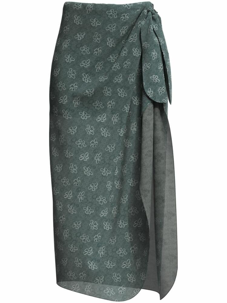 Margherita MACCAPANI floral-print tie-fastening skirt - Green Cover