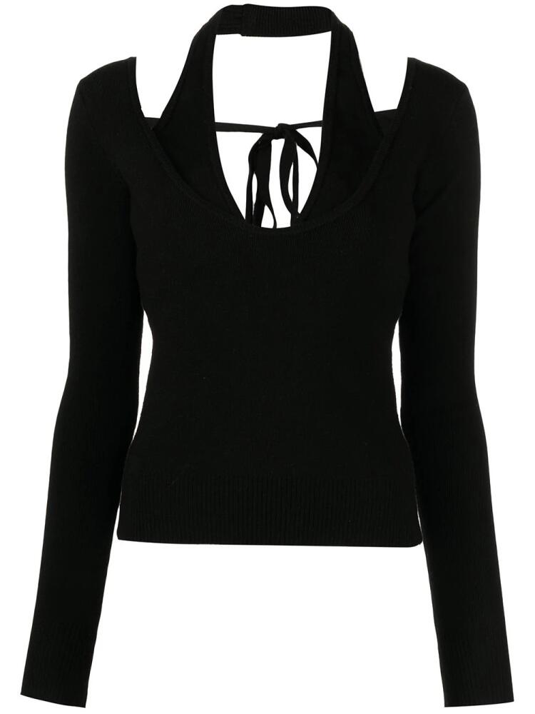 Monse bikini-layered longsleeved knit top - Black Cover