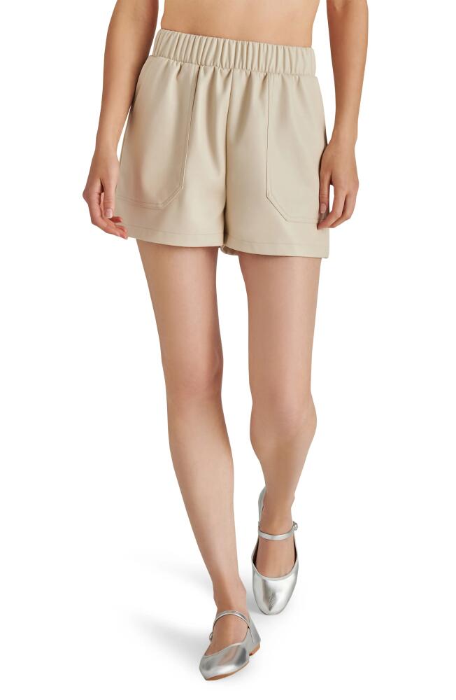 Steve Madden Faux the Record Faux Leather Shorts in Bone Cover