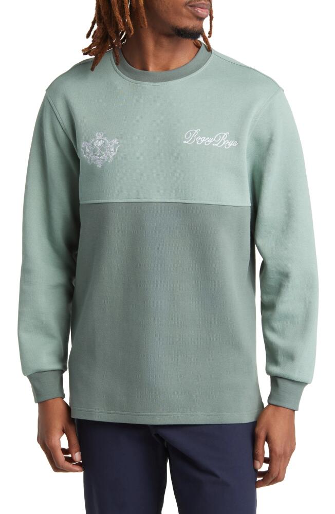 BOGEY BOYS Half & Half Crewneck Piqué T-Shirt in Green Cover