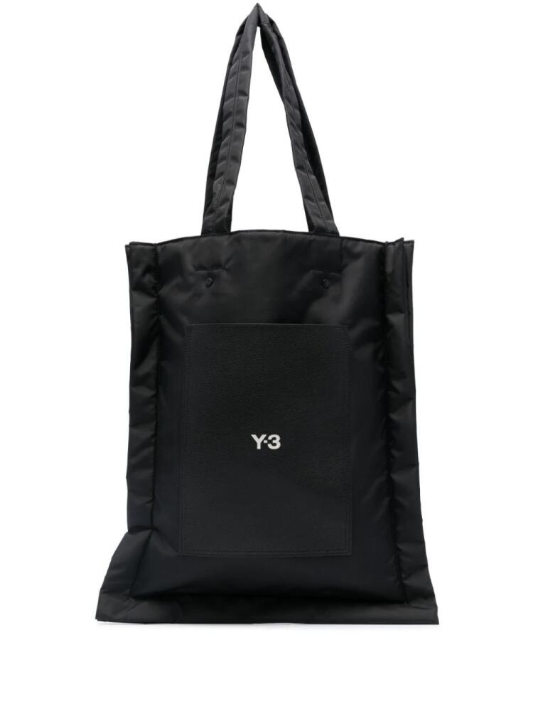 Y-3 Lux logo-print tote bag - Black Cover