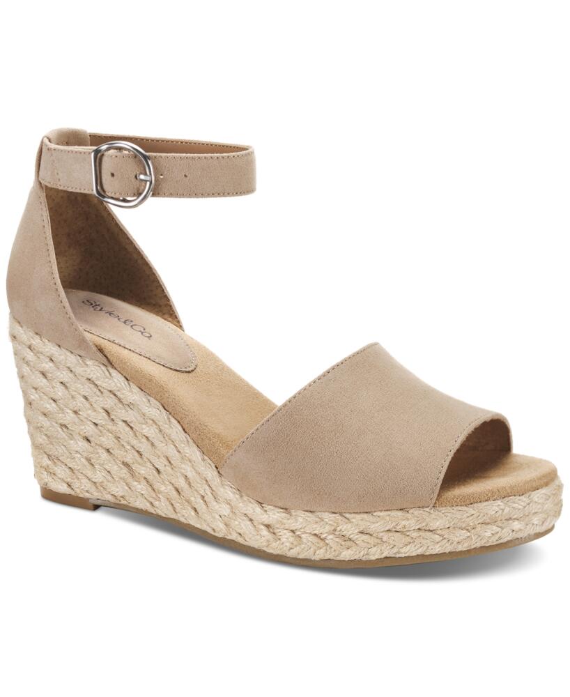 Style & Co Women's Seleeney Wedge Sandals, Created for Macy's - Light Taupe Cover