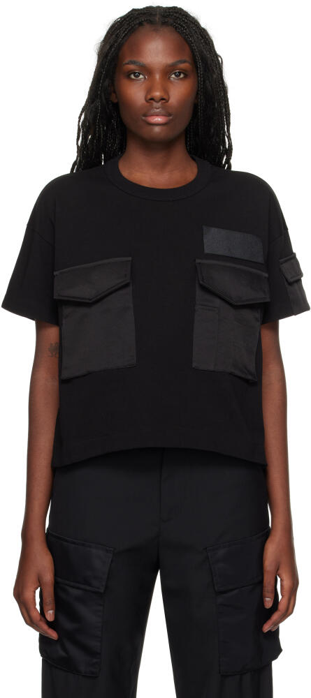 sacai Black SPIEWAK Edition Cotton Jersey T-shirt Cover