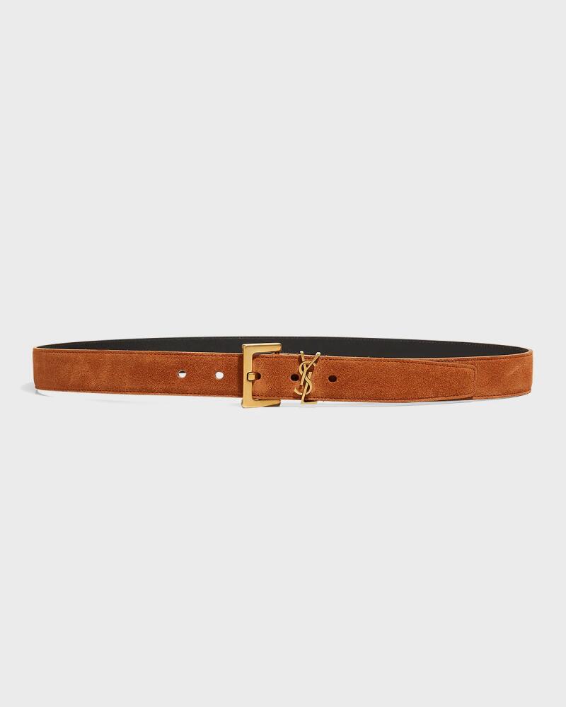 Saint Laurent YSL Monogram Suede Belt Cover