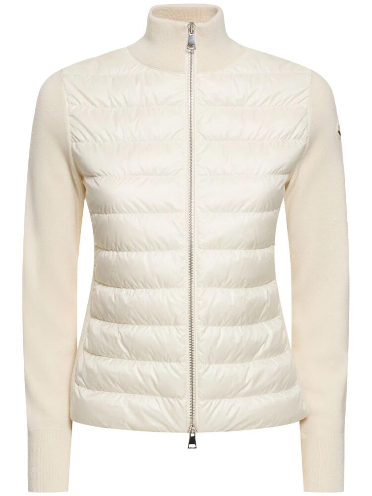 MONCLER Padded Wool Blend Down Cardigan Cover