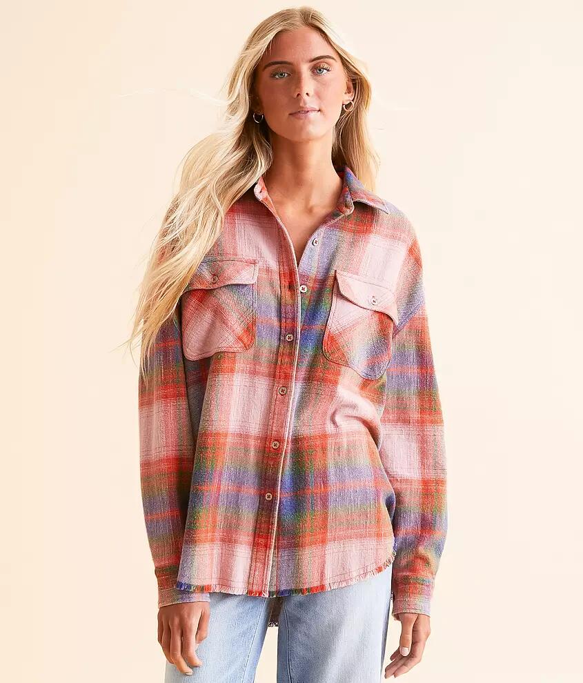 Modish Rebel Plaid Boyfriend Flannel Shirt Cover