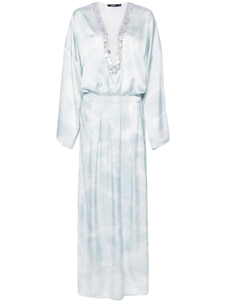 Amen tie-dye satin kaftan dress - Blue Cover