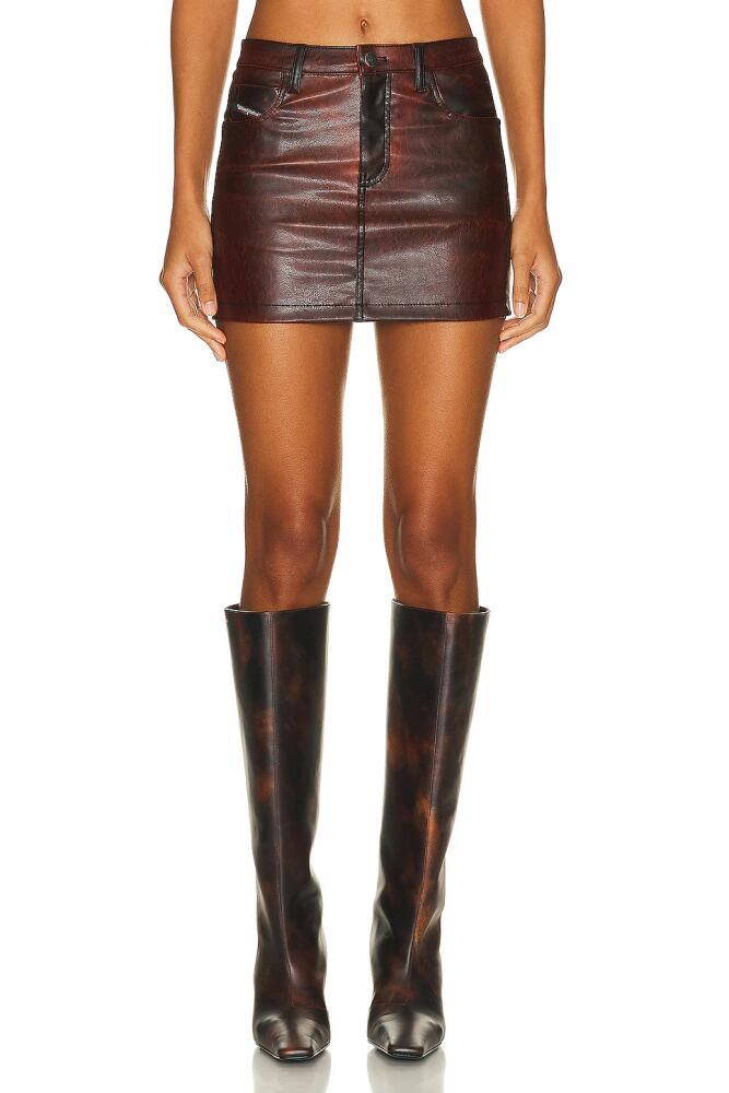 Diesel Faux Leather Mini Skirt in Red Cover