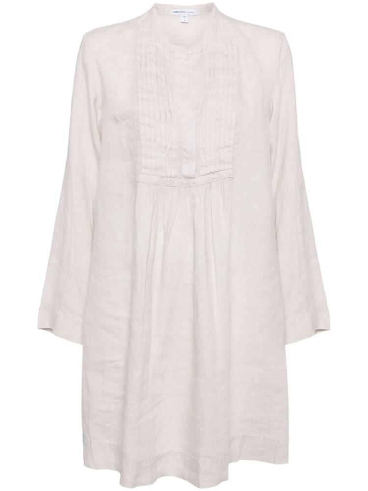 James Perse linen pin-tuck dress - Grey Cover