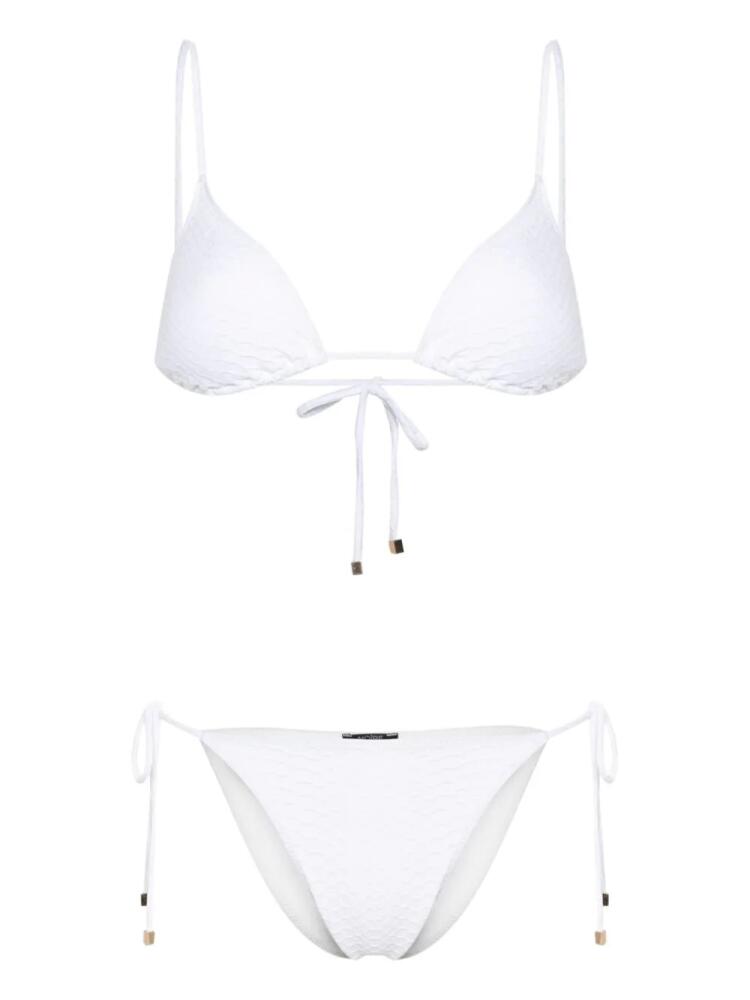 Noire Swimwear Nikki snakeskin-effect bikini set - White Cover