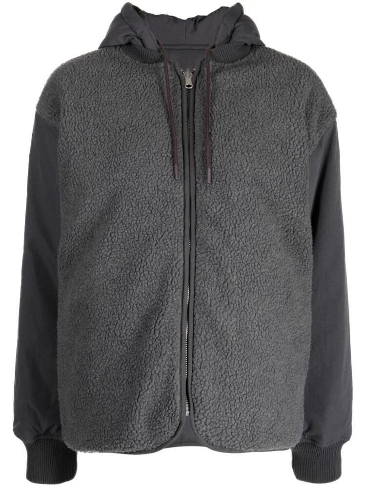 CHOCOOLATE panelled drawstring fleece hoodie - Grey Cover