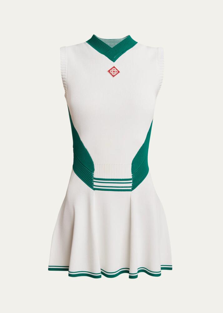 CASABLANCA Knit Nylon Mini Dress with Logo Detail Cover