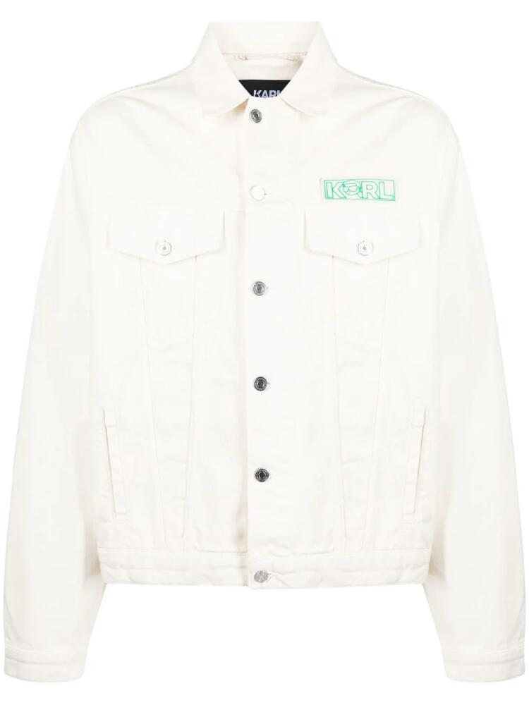 Karl Lagerfeld Ikonik long-sleeve denim jacket - Neutrals Cover