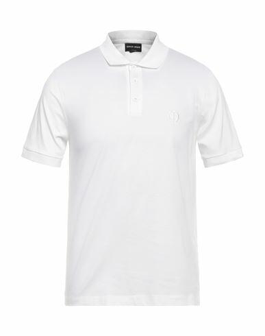 Giorgio Armani Man Polo shirt White Cotton, Elastane Cover