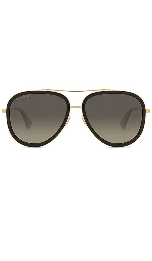 Gucci Web Block Pilot Sunglasses in Black Cover