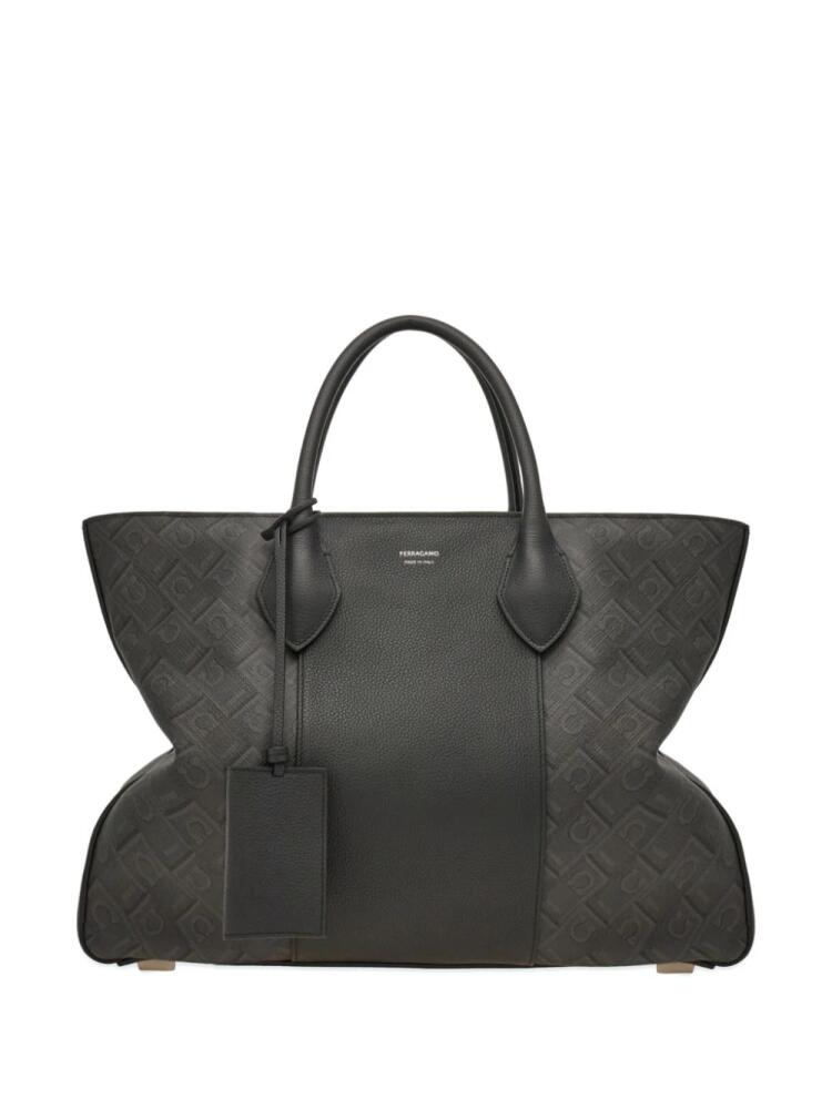 Ferragamo Gancini-print tote bag - Black Cover