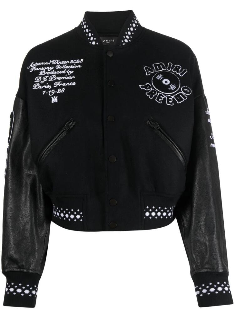 AMIRI logo-embroidered bomber jacket - Black Cover