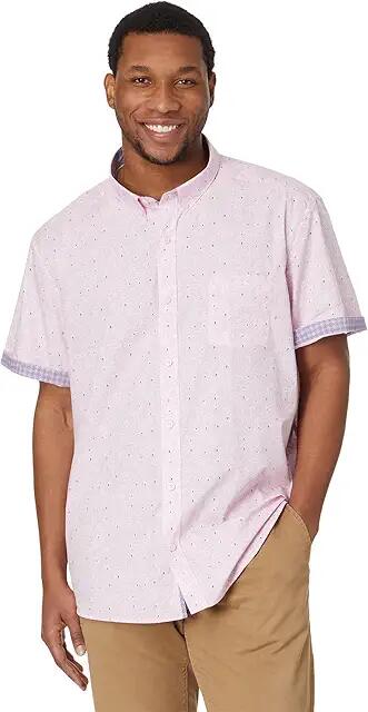 Johnston & Murphy Short Sleeve Flamingo Print Shirt (Pink) Men's Short Sleeve Knit Cover