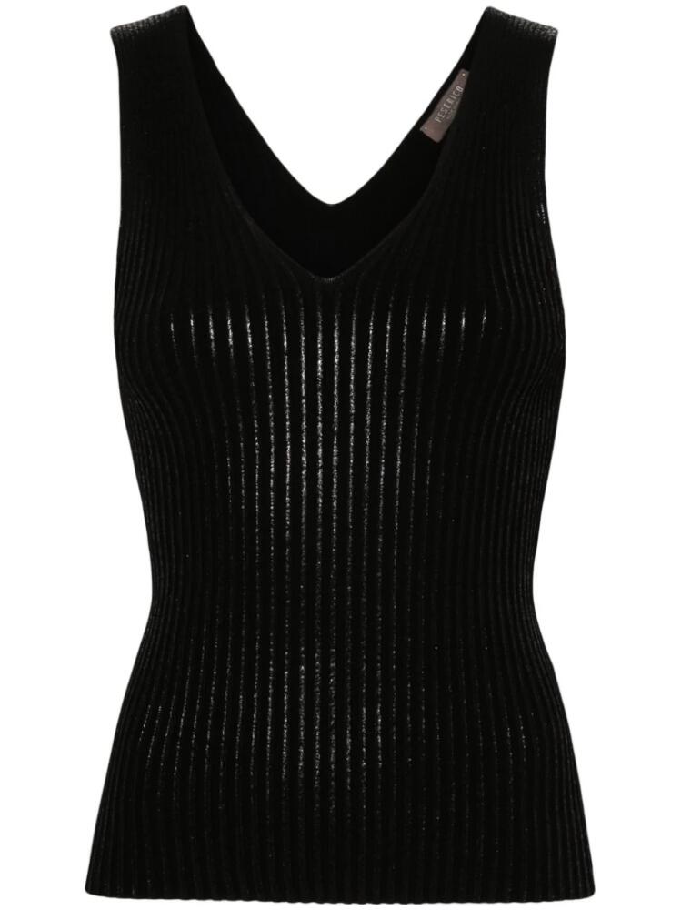 Peserico metallic-effect knitted tank top - Black Cover