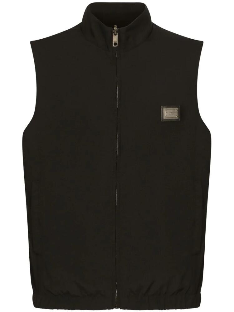 Dolce & Gabbana logo-plaque reversible gilet - Black Cover