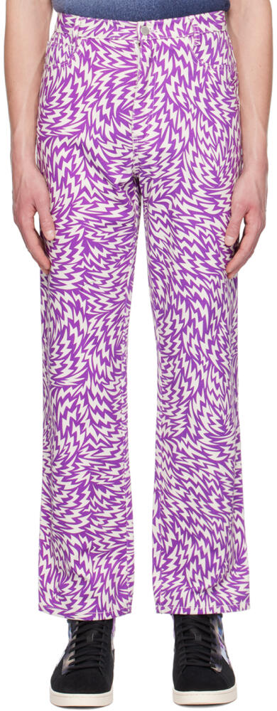 Double Rainbouu Purple & White She's Electric Trousers Cover