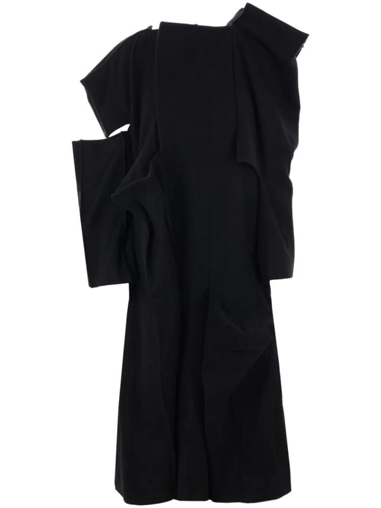 Yohji Yamamoto wool asymmetric coat - Black Cover