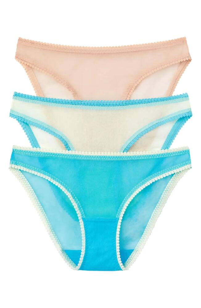 On Gossamer 3-Pack Mesh Hip Bikinis in Ambrosia/Champagne/Blue Mist Cover