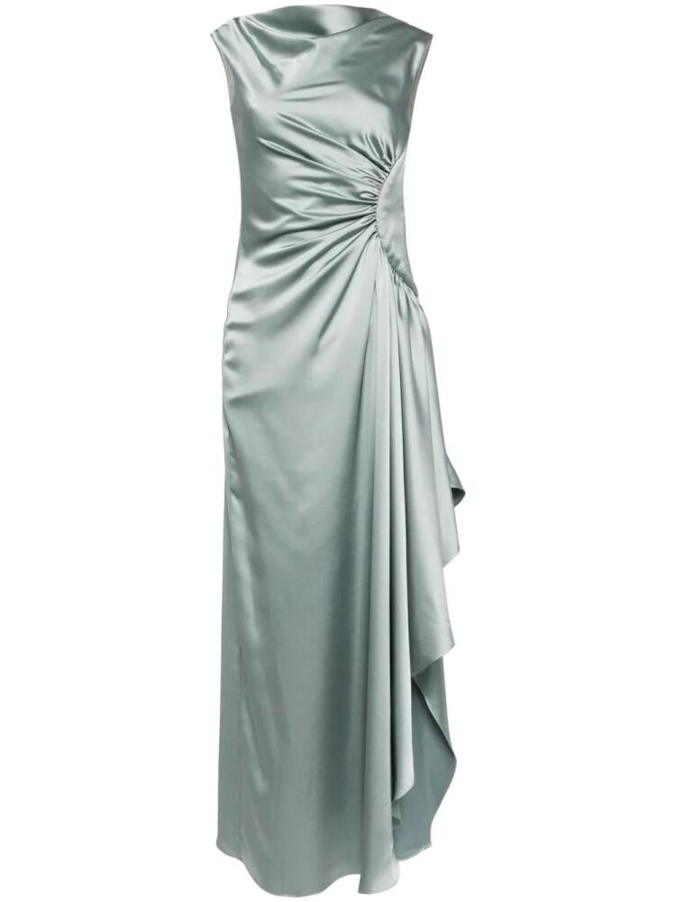 Amsale gathered sleeveless satin gown - Green Cover