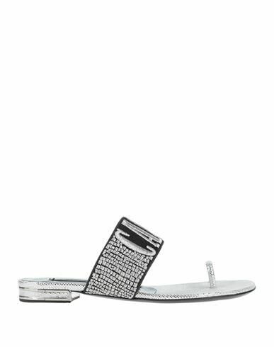 Casadei Woman Thong sandal Silver Textile fibers Cover