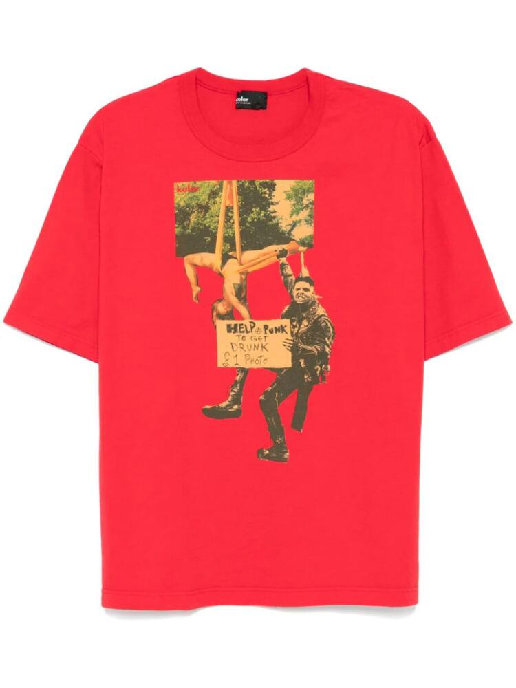 Kolor photograph-print T-shirt - Red Cover