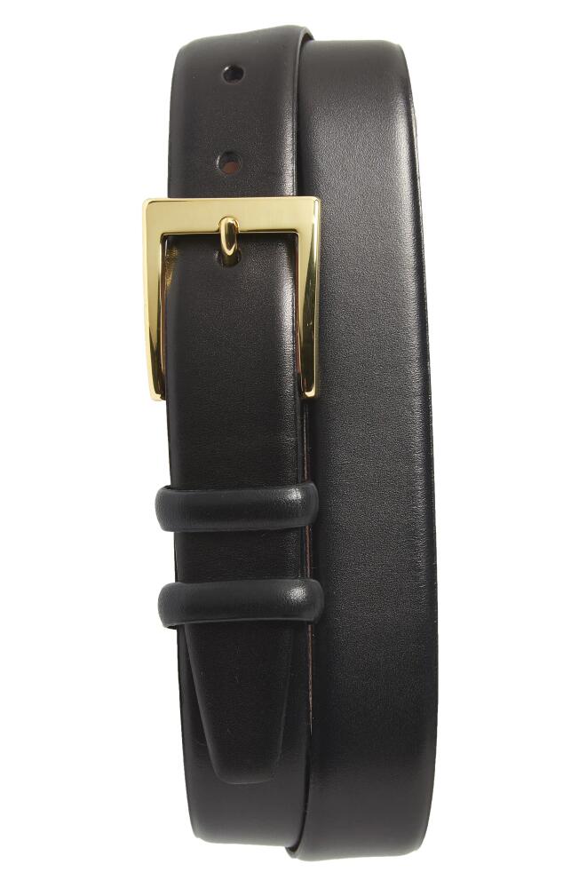 Torino Double Buckle Leather Belt in Black Cover