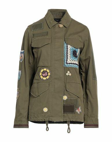 Amiri Woman Jacket Military green Cotton Cover