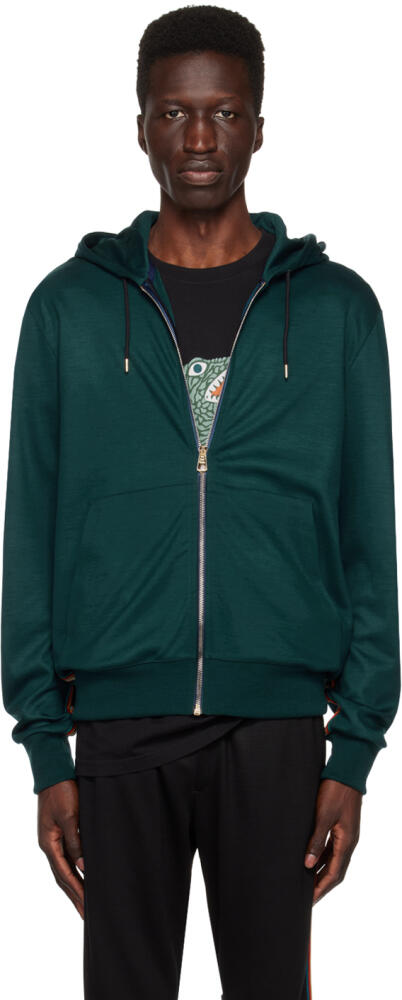 Paul Smith Green Signature Stripe Zip-Up Hoodie Cover