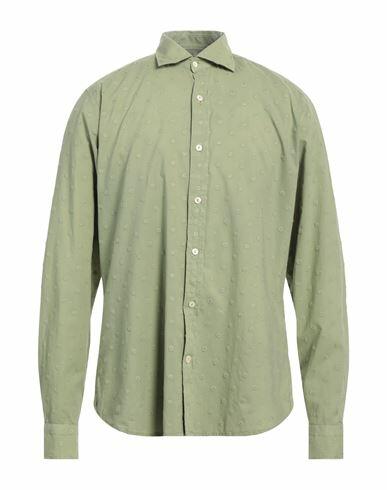 Tintoria Mattei 954 Man Shirt Military green Size 15 ¾ Cotton Cover