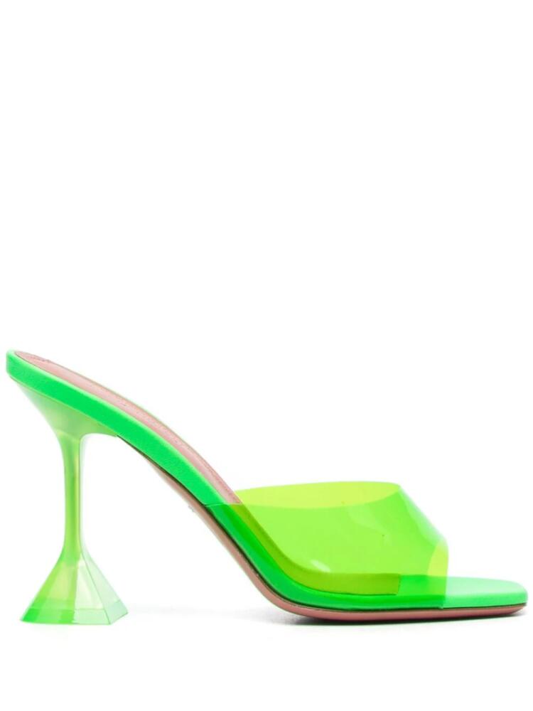 Amina Muaddi Lupita translucent 110mm mules - Green Cover