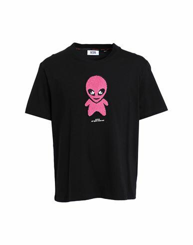 Gcds Man T-shirt Black Cotton Cover