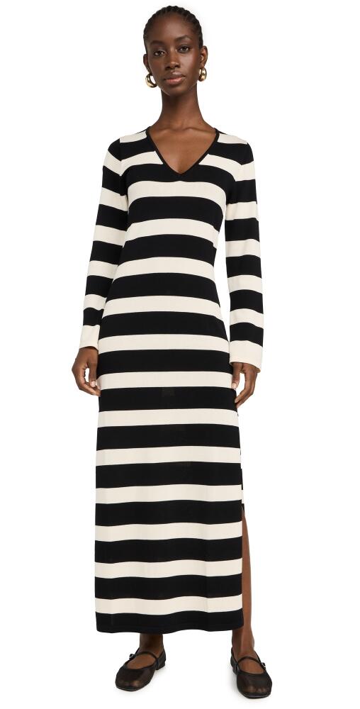 LNA Elin Dress Ivory Black Stripe Cover